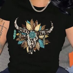 Black Graphic Short Sleeve Tee